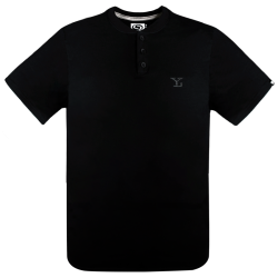 Playera Leones Cuello Henley Negro Caballero