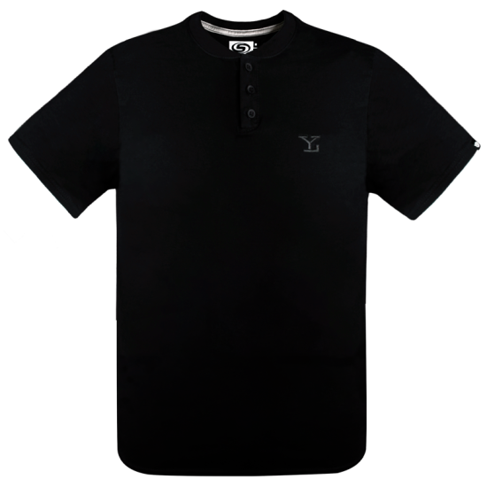 Playera Leones Cuello Henley Negro Caballero