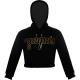 Hoodie Yaquis Crop Top Negro/Dorado Dama
