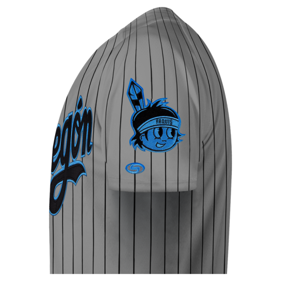 Jersey Yaquis Gris Rayado Infantil 24-25