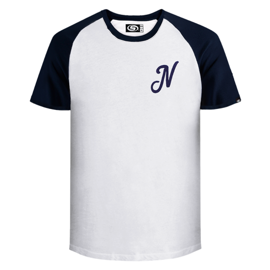 Playera Ranglan Bco/Mno N Adulto