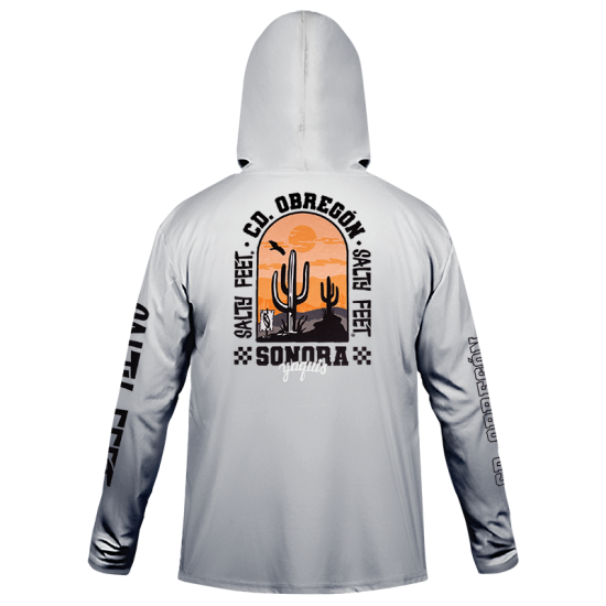 Playera Hoodie Yaquis Gris Obregón Salty Caballero