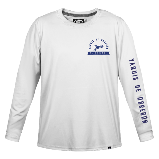 Playera Yaquis Pol M/L Blanco Caballero