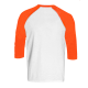 Playera Yaquis Ranglan Obregón Bco/Naranja 3/4 Caballero