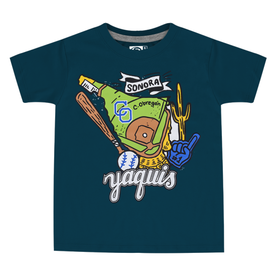 Playera YQ Figuras Azul Infantil