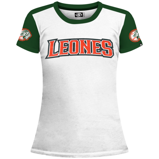 Playera Leones Ranglan Bco/Vde Dama